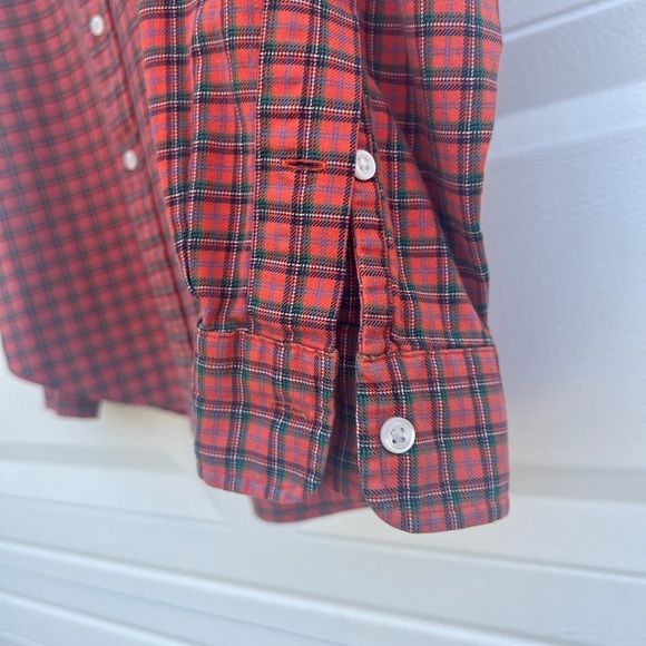 🎉HP🎉Ralph Lauren classic Fit Size L Orange Plaid Shirt - Picture 4 of 8